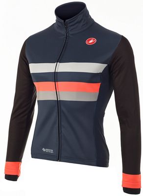 Castelli Women's Movimento Windstopper Jacket - Infinity Blue-Pink-Grey - XS, Infinity Blue-Pink-Grey